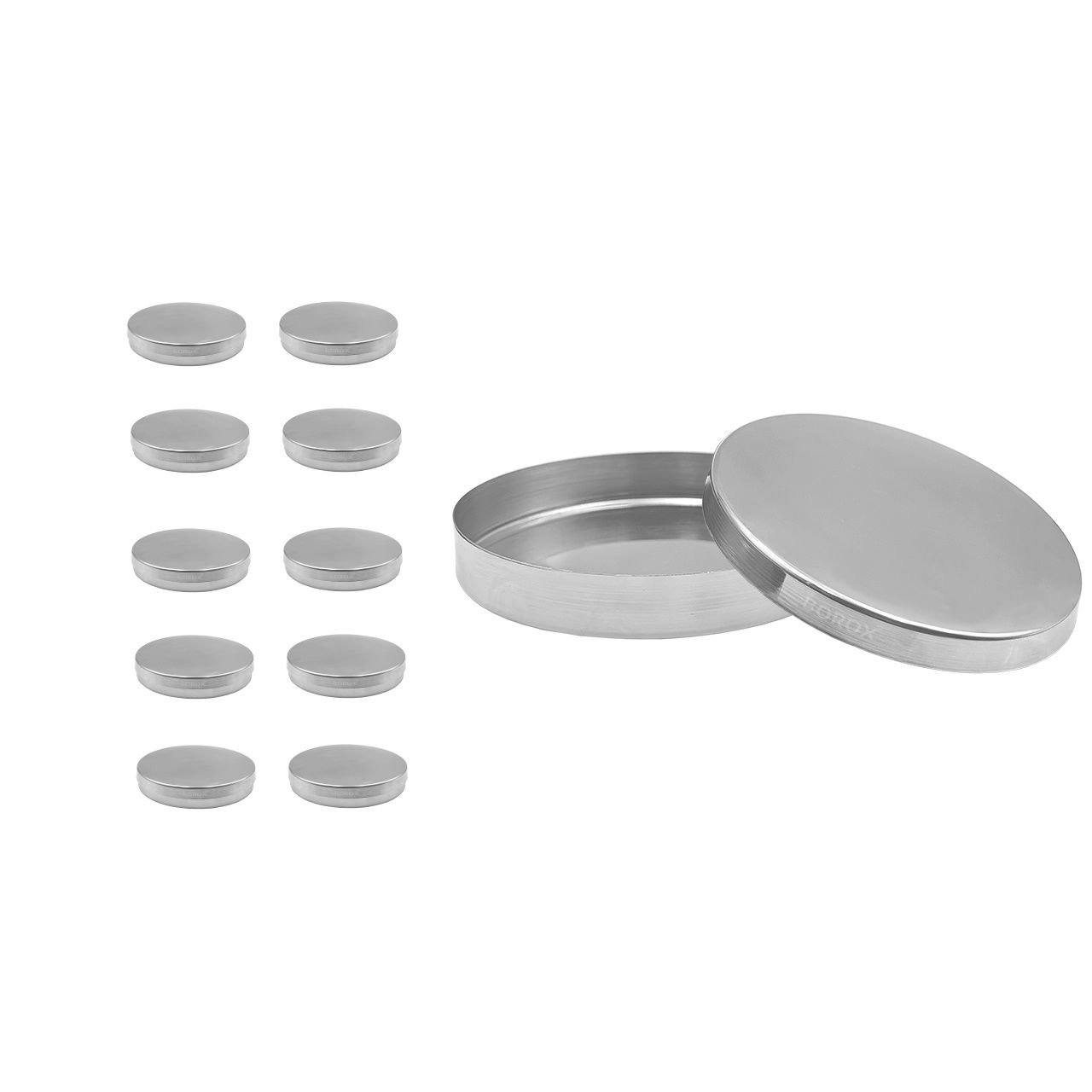 Borox Paslanmaz Çelik Petri Kabı 100mm - Petri Kutusu Kapaklı - 10 Adet Toptan