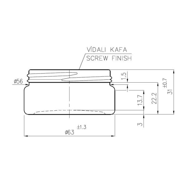 Borox Cam Şişe 50 ml - Krem Kavanoz 50 cc Alüminyum Kapaklı Şişe