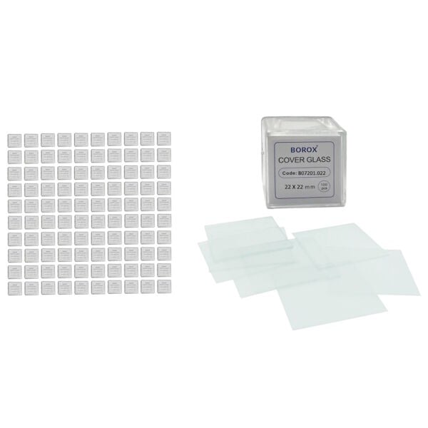 Borox Lamel 22x22mm - Mikroskop Slayt İçin Cover - 100 Paket Toptan