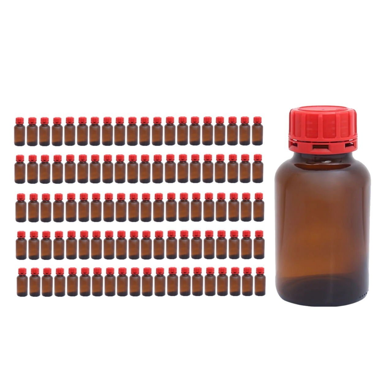 Borox Cam Amber Şişe Kapaklı Geniş Boyunlu 250ml - 100 Adet Toptan