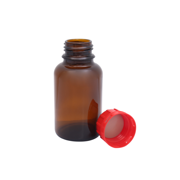 Borox Cam Amber Şişe Kapaklı Geniş Boyunlu 250ml - 100 Adet Toptan