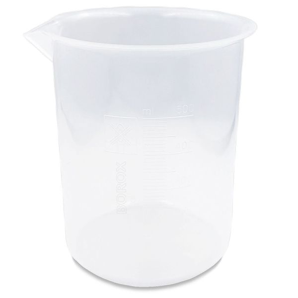 Borox Plastik Beher 500 ml - Kabartma Dereceli - Plastic Beaker Autoclavable - 12 Adet/Toptan
