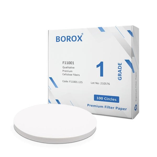 Borox Laboratuvar Filtre Kağıdı 125 mm Kalitatif - Orta Hız - Grade 1