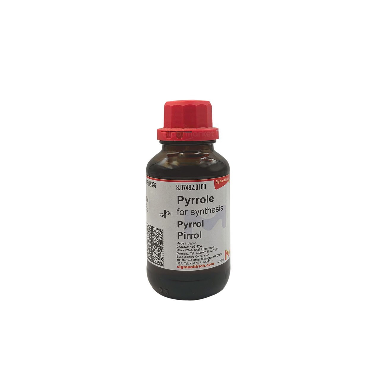 Pirol 100 ml- Pyrrole For Synthesis Merck 807492.0100