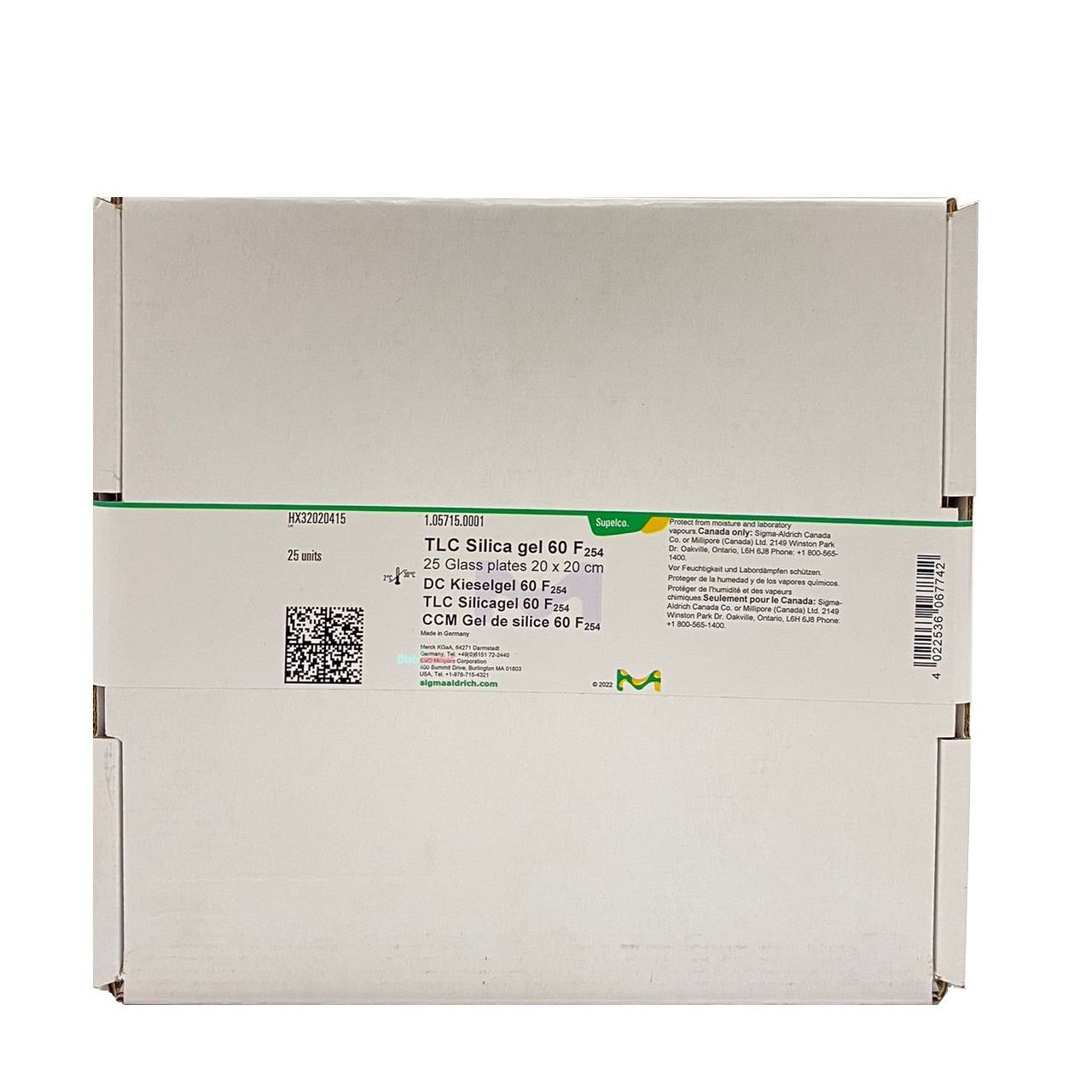 Silika Jel 25 units- Silica Gel 60 F254 25 Tlc Plates 20 X 20 Cm  Merck 105715.0001