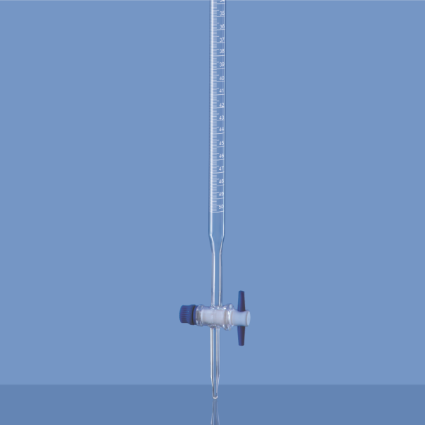 Borosil Cam Büret Düz 10 ml 0.05 ml Teflon Musluk - Class A