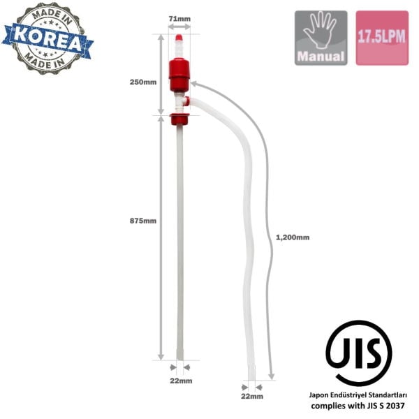 Sıvı Aktarma Pompası Büyük - DP-20 - Varil İçin - Plastik Manuel Pompa