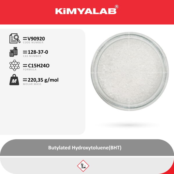 Kimyalab Bütil Hidroksi Toluen - Butylated Hydroxytoluene (BHT) - 5 Kg-HDPE Varil