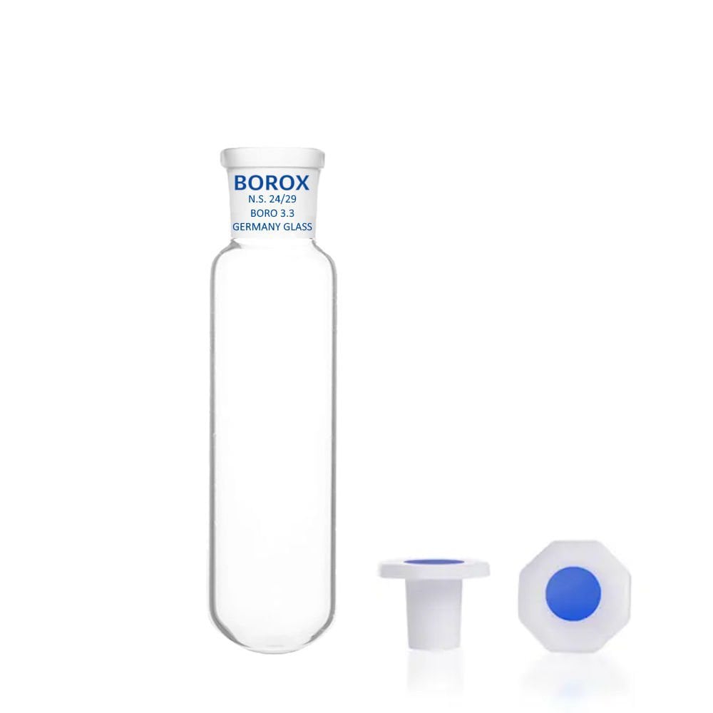 Borox Cam Deney Tüpü Kapaklı 55ml - Test Tüpü 24/29 Şilifli PP Tıpalı