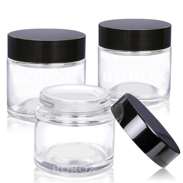 Borox Cam Şişe 100ml - Krem Kavanoz 100cc Kapaklı Şişe