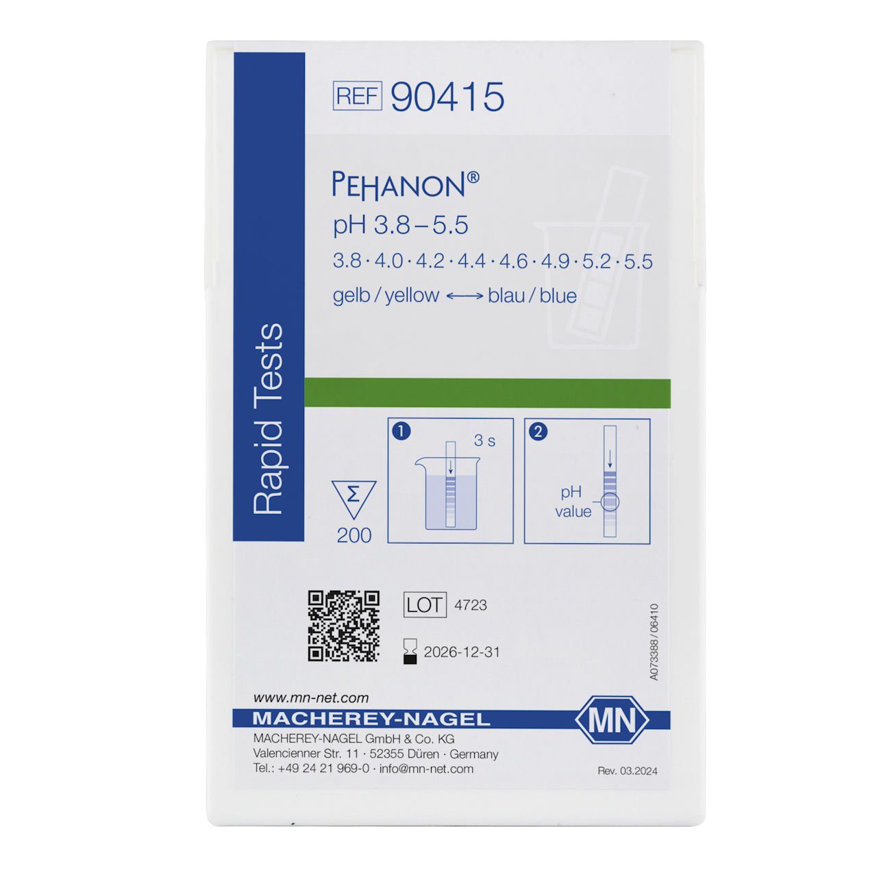 Macherey Nagel Pehanon 90415 pH Kağıdı 3.8 - 5.5 pH - pH Test Stripleri