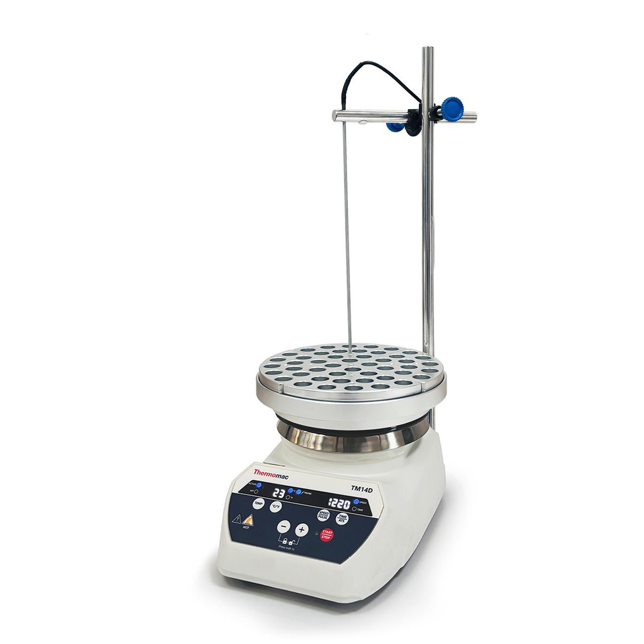 Thermomac TM14D Dijital Isıtıcılı Manyetik Karıştırıcı 10L - Digital Hot Plate Stirrer - 10 Litre Isıtıcı Tabla+Taşıyıcı Plaka+12x4ml Tüp Blok Set