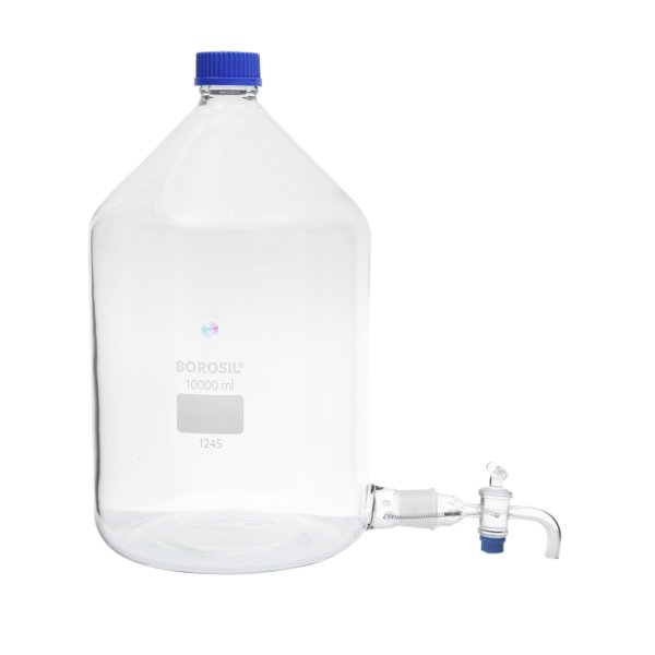 Borosil Cam Aspiratör Şişe 10000 ml - Musluklu Şişe 10 Litre