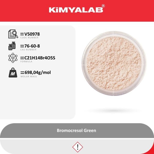 Kimyalab Brom Krezol Yeşili 50g - Bromocresol Green Indicator - Bromokresol Yeşil