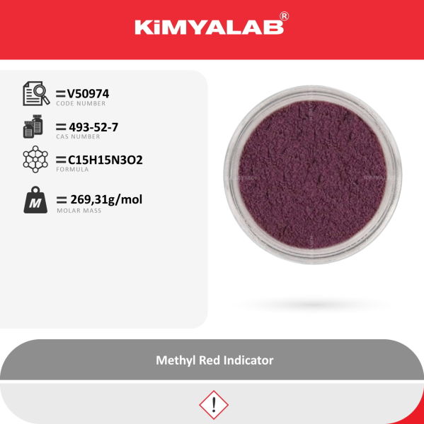 Kimyalab Metil Kırmızısı Toz 500g - Methyl Red Indicator - Analytic Grade