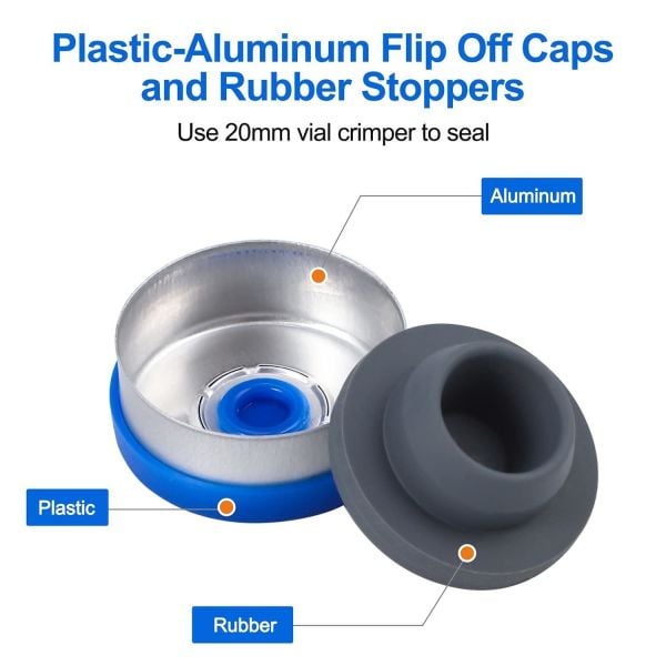 Borox Kapaklı Tıpalı Cam Şişe 50ml - Flakon Şişe 50cc - 100 Adet Toptan
