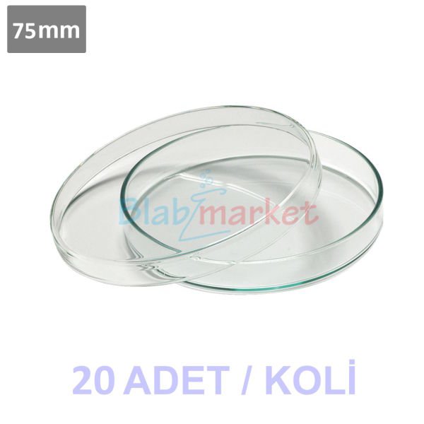 Borox Cam Petri Kabı 75 mm - Petri Kutusu Petri Dish 20 Adet