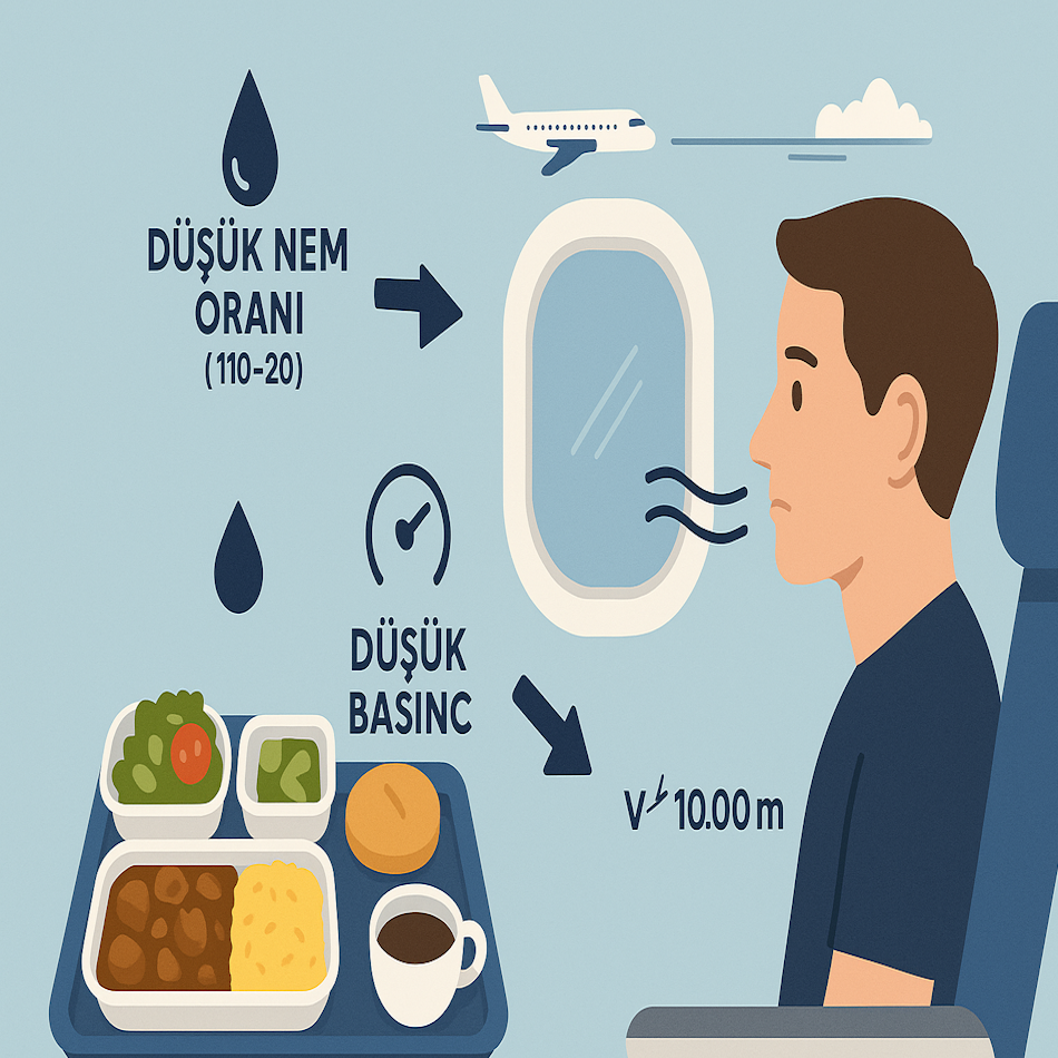 uçak yemekleri, airplane food, uçakta yemek tadı neden farklı