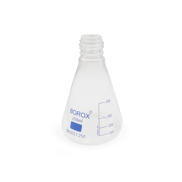 Borox Cam Erlen 250 ml - Erlenmeyer Flask Vida Kapaklı - 10 Adet Toptan