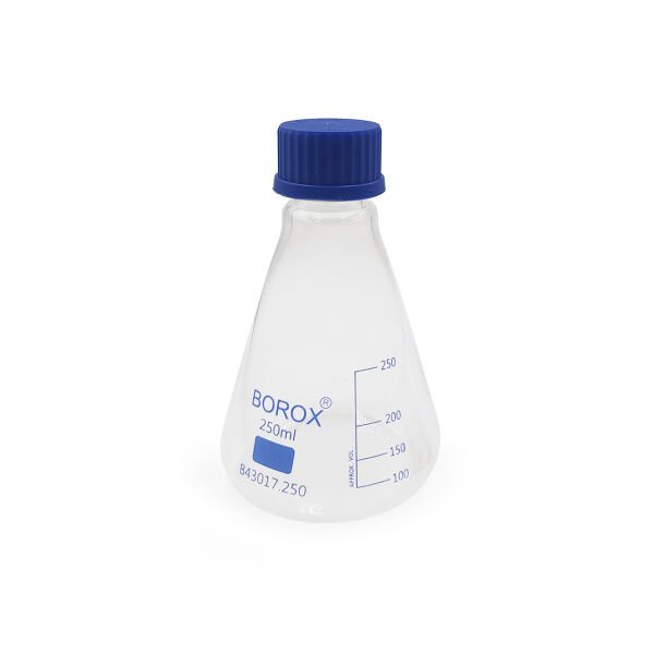 Borox Cam Erlen 250 ml - Erlenmeyer Flask Vida Kapaklı - 10 Adet Toptan