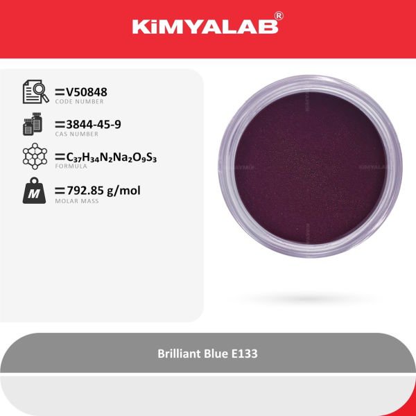 Kimyalab Mavi Toz Gıda Boyası E133 250gr - Brilliant Blue Dye Powder - Toz Renklendirici