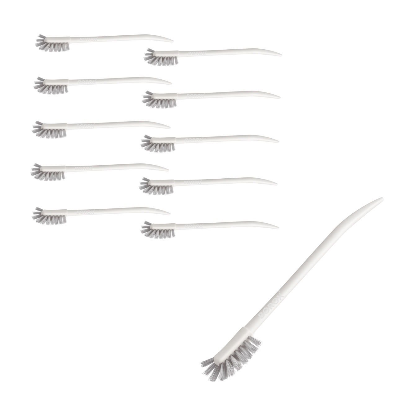 Borox Şişe Erlen Beher Balon Temizleme Fırçası - Gri 10lu