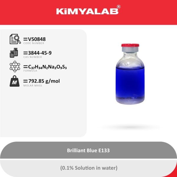 Kimyalab Mavi Toz Gıda Boyası E133 500gr - Brilliant Blue Dye Powder - Toz Renklendirici