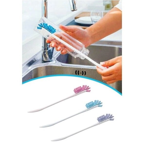 Borox Şişe Erlen Beher Balon Temizleme Fırçası - Mavi 10Adet