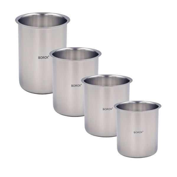 Borox Paslanmaz Çelik Beher 1000ml - Laboratuvar Ölçü Kabı 1 Litre