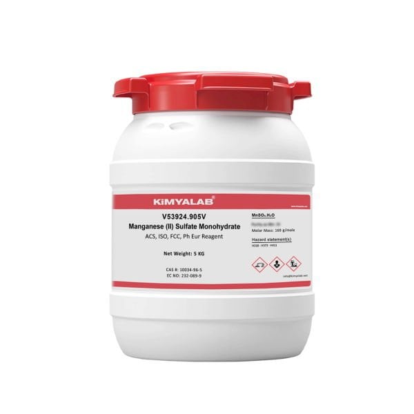 Kimyalab Mangan Sülfat Monohidrat - Manganese II Sulfate Monohydrate - Food Grade - 5 Kg-HDPE Varil