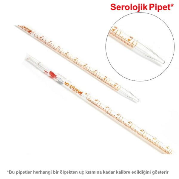 Borosil Cam Dereceli Pipet 0.2 ml - Serolojik Pipet - ClassA