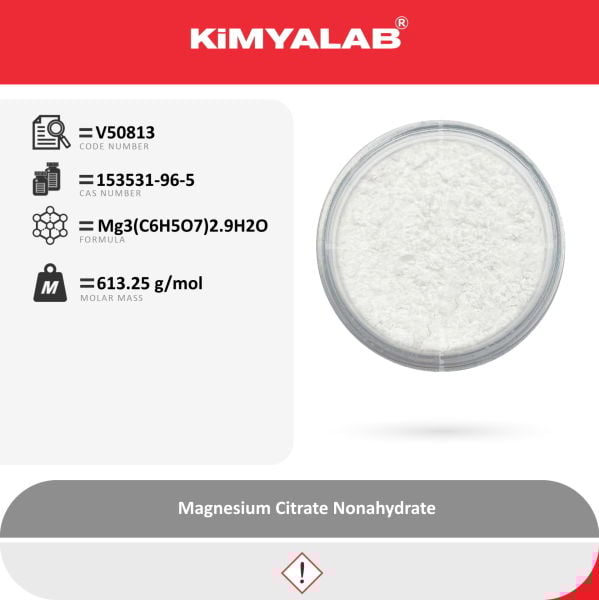 Kimyalab Magnezyum Sitrat 1Kg - Magnesium Citrate Nonahydrate