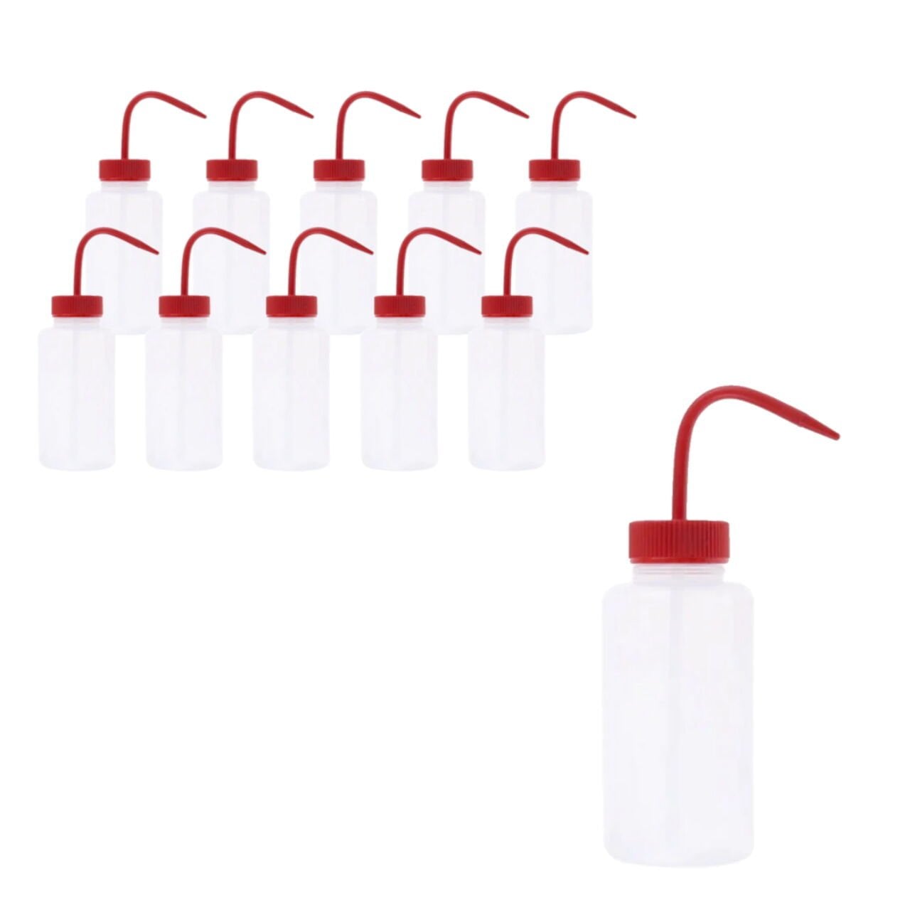 Borox Piset 500ml - Yıkama Şişesi Geniş Boyun Kırmızı 10Adet