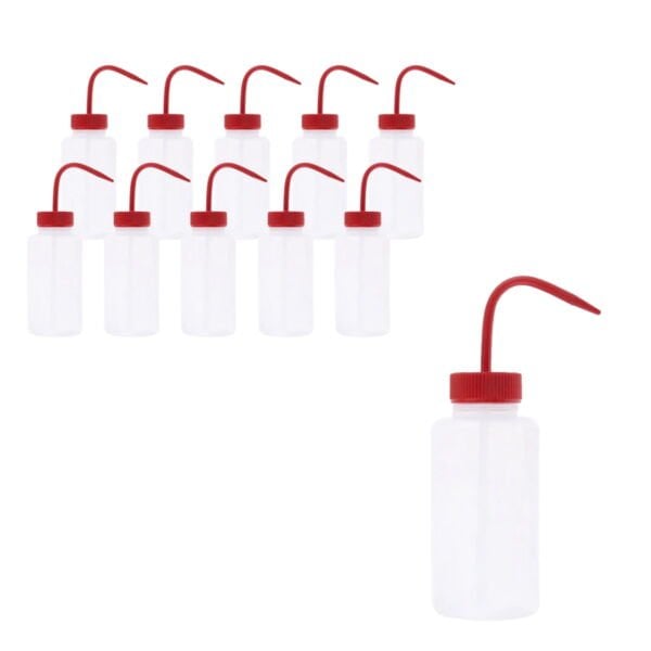 Borox Piset 500ml - Yıkama Şişesi Geniş Boyun Kırmızı 10Adet