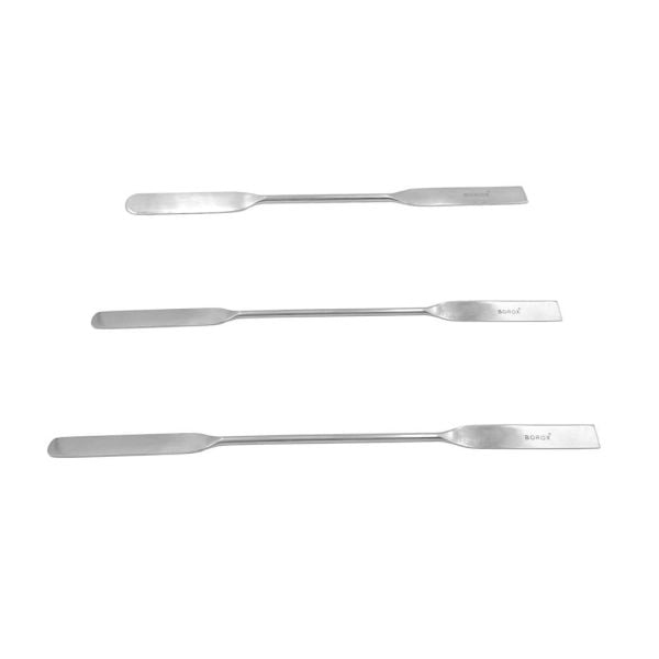 Borox Metal Spatül Çift Uçlu 18 cm - Paslanmaz Çelik Spatula - 12 Adet Toptan