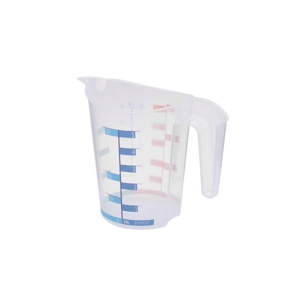 Borox Kulplu Plastik Beher 500 ml - Renkli Skala Beaker 10lu