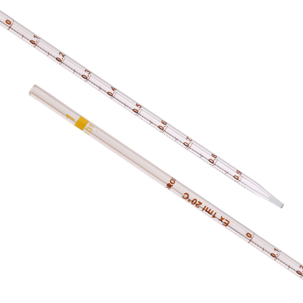 Borox Cam Dereceli Pipet 1 ml - Serolojik Pipet - 10 Adet