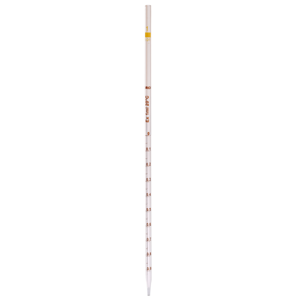 Borox Cam Dereceli Pipet 1 ml - Serolojik Pipet - 10 Adet