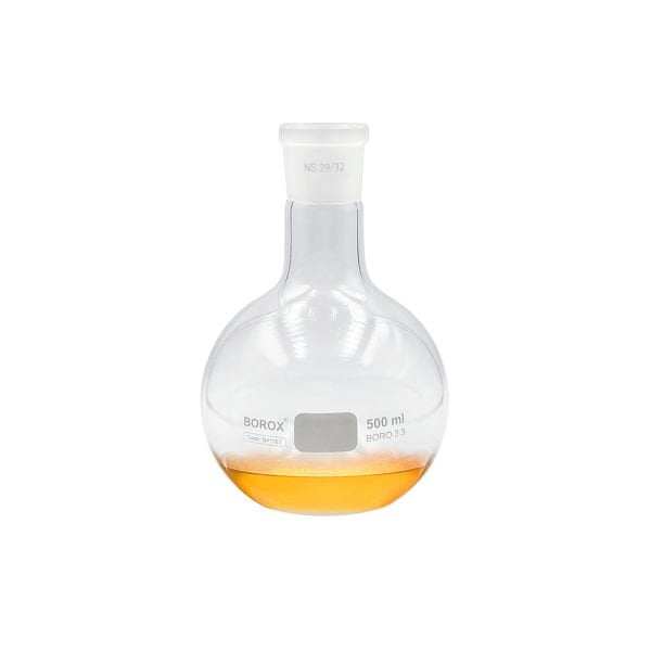 Borox Cam Balon 500 ml - Dibi Düz - Norm Şilifli 29/32 - Uzun Boyunlu