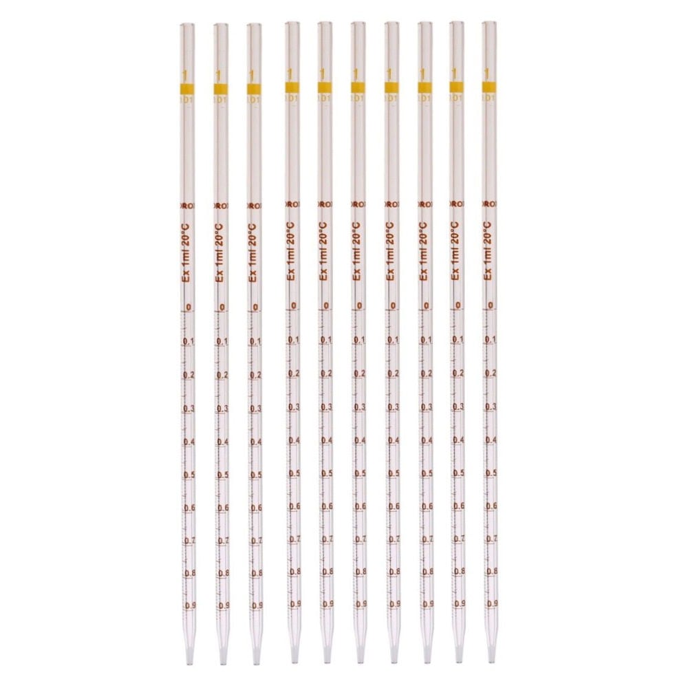 Borox Cam Dereceli Pipet 1 ml - Serolojik Pipet - 10 Adet