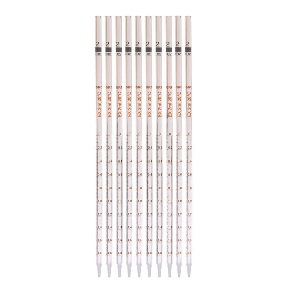 Borox Cam Dereceli Pipet 2 ml - Serolojik Pipet - 10 Adet