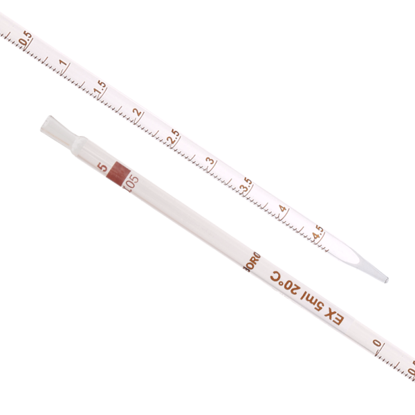 Borox Cam Dereceli Pipet 5 ml - Serolojik Pipet - 10 Adet