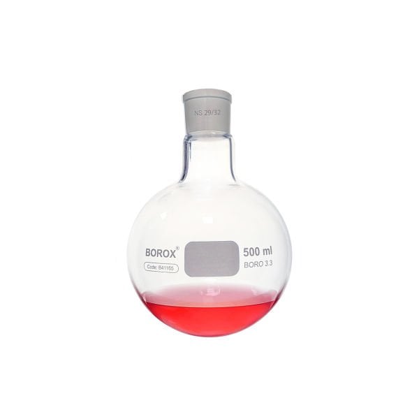 Borox Cam Balon 500 ml - Dibi Yuvarlak - Norm Şilifli 29/32 - Kaynatma Balonu