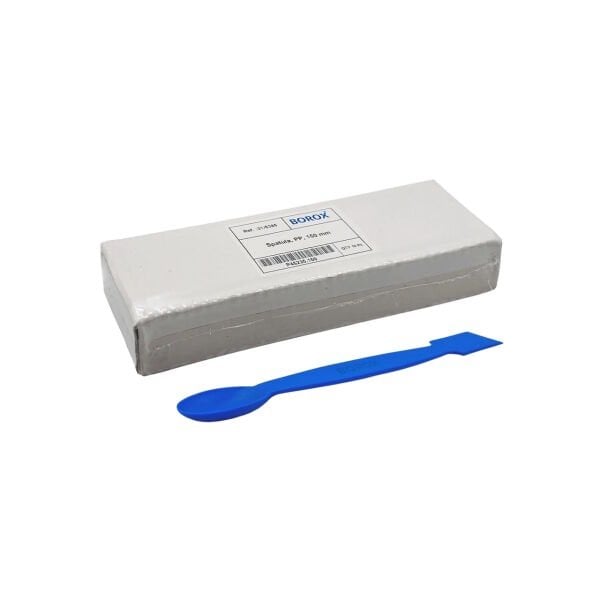 Borox PP Spatül 15cm Mavi - Plastik Spatula Laboratuvar Kaşığı - Yüksek Kalite - 10 Adet Toptan