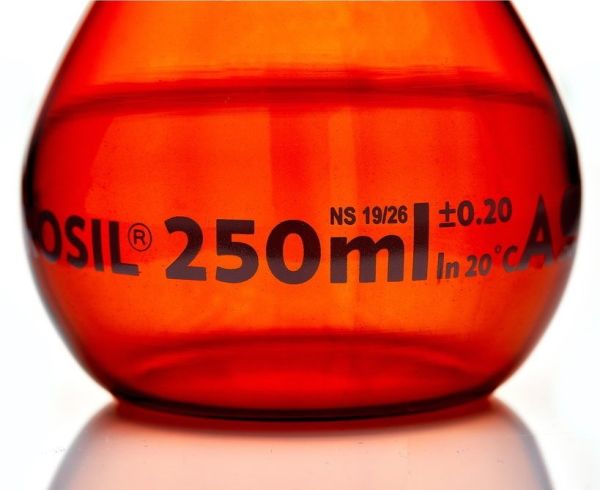 Borosil Cam Balon Joje 250 ml Amber - Plastik Tıpalı Class A - 10 Adet Toptan