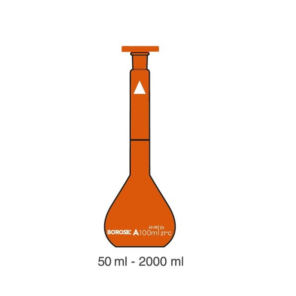 Borosil Cam Balon Joje 250 ml Amber - Plastik Tıpalı Class A - 10 Adet Toptan
