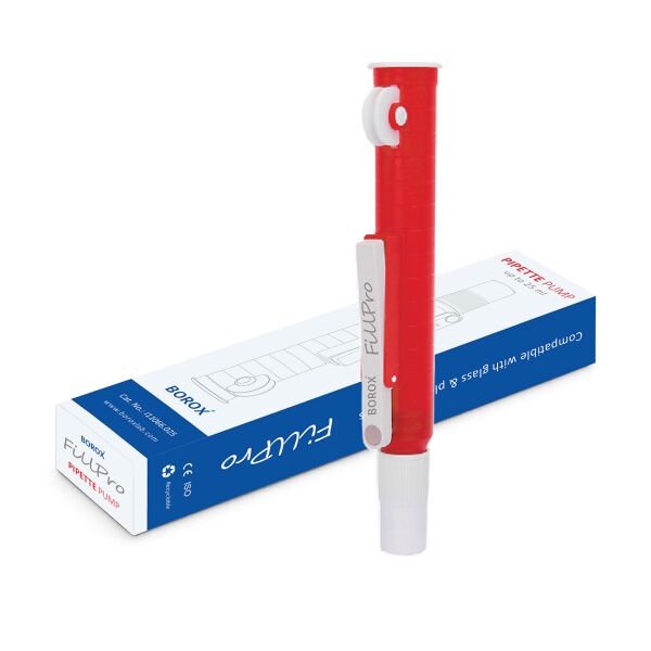Borox FillPro Pipet Pompası 25 ml - Pipet Puarı - Pi-Pump - Kırmızı