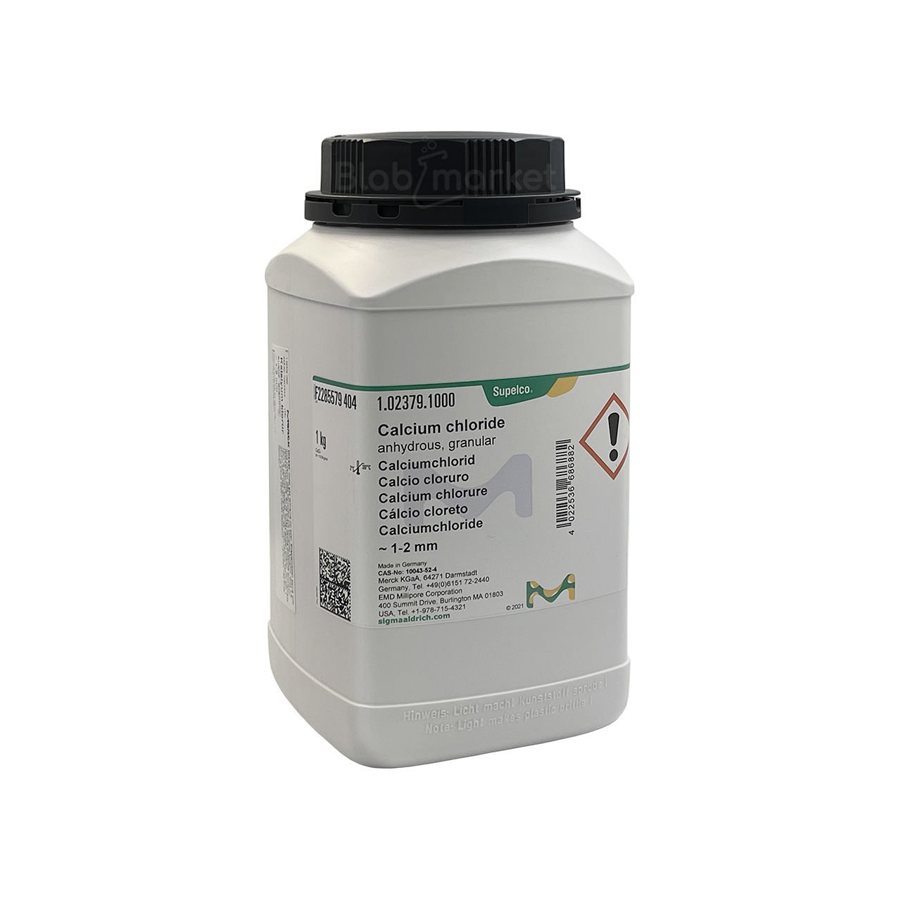 Kalsiyum Klorür 1 kg- Calcium Chloride Anhydrous, Granular Ca. 1-2 Mm Merck 102379.1000