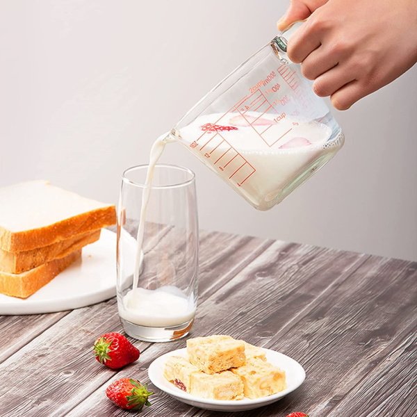 Borox Kulplu Cam Beher 500ml - Ölçü Kabı Beaker - 5 Adet