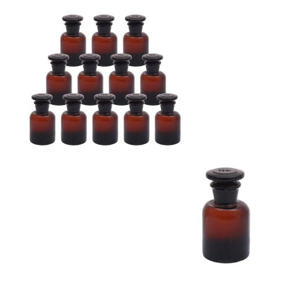 Borox Amber Cam Miyar Şişe 30 ml - Şilifli Tıpalı Şişe 12li